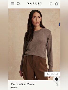 Varley Finchman Crewneck Knit Sweater in cinder marl
